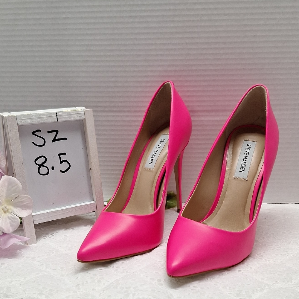 #AEF Steve Madden Pink Women's Heels leather upper